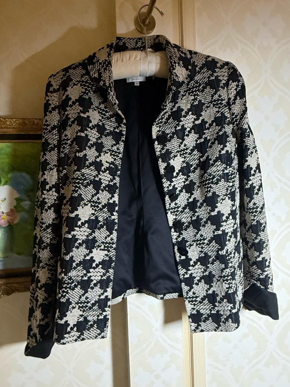 Armani Woven Black & White Patterned Women's Jacket